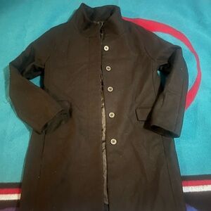 zara black wool blend coat